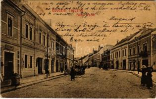 1907 Torda, Turda; Fő tér, Jónás Elek étterme, Sterl Gyula, Flóra Antal üzlete. No. 426. (W.L. ?) / main square, restaurant, shops (EK)