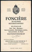 1932 Hódmezővásárhely, Fonciére Általános Biztosító-Intézet reklámlapjának hátoldalára írt nyugta