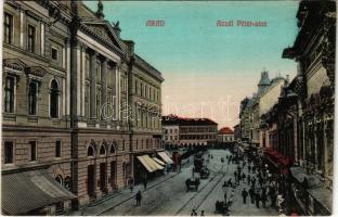 Arad, Aczél Péter utca, színház. Ingusz J. és fia kiadása / street, theatre
