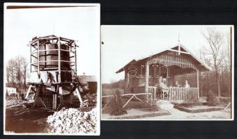 II. világháborús hidász és utász katonák munka közben, 9 db fotó, 13×18 cm