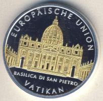 Európai Unió DN "Vatikán-Szent Péter Bazilika" bicolor Ag emlékérem 8g T:PP