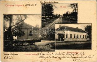 1907 Talpas, Talpos; Kabdebó kastély, Fő utca, Állami iskola. Stern D. és Társa kiadása. Klein S. fényképész felvétele / castle, main street, school (EB)