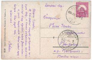 1928 Barcs, vasútállomás, vonat, gőzmozdony. Vasúti levelezőlapárusítás 4138. (EK)