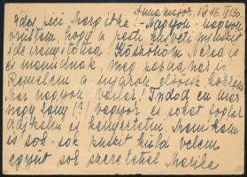 1946 (13. díjszabás) Levelezőlap 6 db Lovasfutár bélyeggel