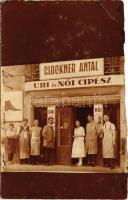 Budapest XII. Glockner Antal úri és női cipész üzlete. Szt. János tér 4. (ma Krisztina körút), photo (vágott / cut)