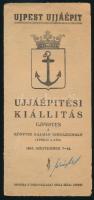 1947 Újpesti újjáépítési kiállítás ismertetője reklámokkal