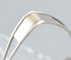 Kristály csónak formájú kínáló, ezüst (Ag) fogóval. Jelzett, hibátlan, 24x11x11 cm