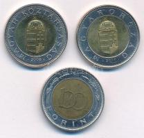 2008-2017. 100Ft (2x) + 2002. 100Ft "Kossuth" T:1- patina