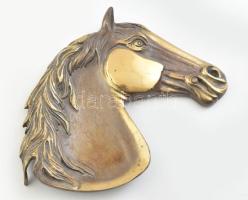 Lampart lófejes tálka, névjegytartó. Öntött bronz. Jelzett, kissé kopott, 19x19 cm