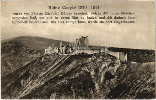 Csejte, Csejthe, Cachtice; Cachticky hrad / Ruine Cseyte / Báthory Erzsébet vára. Lampl Gyula kiadása / castle ruins (Rb)