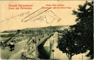 1910 Máriaradna, Radna (Lippa, Lipova); Maros folyó vashídja. W.L. Bp. 3018. / Eisenbrücke über den Maros-Fluss / iron bridge over Mures river (EK)