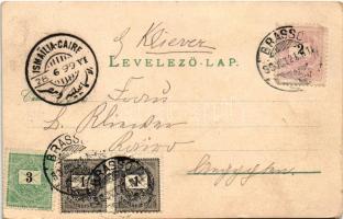 1899 (Vorläufer) Brassó, Kronstadt, Brasov; Ref. Kirche und Pfarrhaus, Staats-Oberrealschule, Spring...