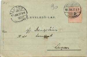 1899 (Vorläufer) Karánsebes, Caransebes; Fő utca, Lichtneckert szálloda / main street, hotel. Art No...