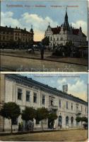 1913 Karánsebes, Caransebes; Fő tér, Városháza, piac, Lichtneckert szálloda. H. Perlfaster és Fia kiadása / main square, town hall, market, hotel (EK)