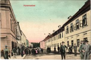 1909 Karánsebes, Caransebes; utca, üzletek / street view, shops (EK)