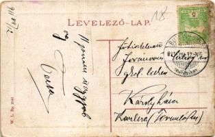 1911 Buziásfürdő, Baile Buzias; Gyógykert. W.L. Bp. 2046. / spa, park (kopott sarkak / worn corners)