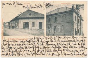 1903 Pincehely, Fő utca, üzlet, Izraelita templom, zsinagóga. Grünhut Miksa kiadása (EK)