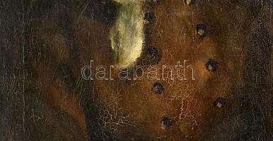 Bihari Sándor (1855-1906): Lányka. Olaj, vászon. Jelezve jobbra lent. Dekoratív fakeretben. 55x38 cm