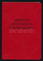 1989 Magyar Szocialista Munkáspárt tagsági könyv, kitöltetlen