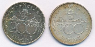 1994. 200Ft Ag "Deák" (2x) T:1-,2 patina Adamo F13.1