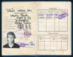 1982 LÁNG VASAS SK arcképes igazolvány labdarúgó részére