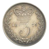 Nagy-Britannia 1875. 3p Ag Viktória (1,42g) T:1 Great Britain 1875. 3 Pence Ag Victoria (1,42g) C:UNC Krause KM#730