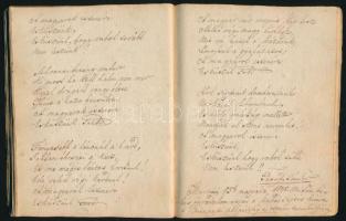 cca 1839-1848 Kézzel írt jegyzetfüzet különféle korabeli lelkesítő, hazafias írásokból, közte Vajda ...