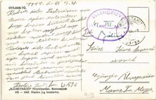 1941 Gyilkos-tó, Ghilcos, Lacul Rosu; "TÁBORI POSTAHIVATAL"