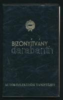 1981 Gépjármű-ügyintézői bizonyítvány