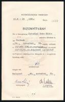 1981 Gépjármű-ügyintézői bizonyítvány