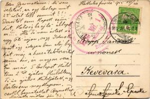 1915 Orsova, Kazán szoros, magyar zászló ünnepség. Hutterer G. kiadása / gorge, festival with Hungar...