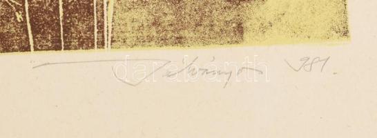 Bálványos Huba (1938-2011): Júdáspénz, 1981. Litográfia, papír. Jelzett. Számozott: 55/50. Lapszéli ...