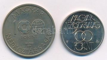 1985. 100Ft Cu-Ni "Labdarúgó Világbajnokoság Mexikó" + 100Ft Cu-Ni "Kulturális Fórum ...
