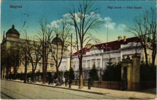 1916 Belgrade, Beograd; Régi konak. Vasúti levelezőlapárusítás 36.-1915. / Alter Konak + K.u.k. Transporthaus Belgrad
