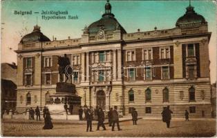 1916 Belgrade, Beograd; Jelzálogbank. Vasúti levelezőlapárusítás 382. / Hypotheken Bank + K.u.k. Etappenpostamt Belgrad