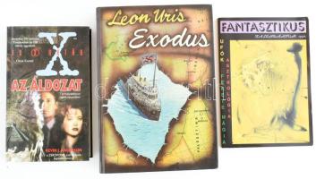 Vegyes ezotériával, UFO kutatással kapcsolatos könyvtétel, 17 db + Leon Uris: Exodus, Kevin J. Ander...