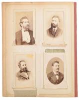 cca 1870-1890 DDSG Dunagőzhajózási Társulat 12 tisztviselőjének nevesített vititkártya képe / 12 Photos of DDSG officers