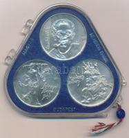 1976. 200Ft Ag (3xklf) "Magyar festők I. / Derkovits, Szinyei, Munkácsy" érmesor eredeti, plombált "MNB" műanyag tokban T:BU patina  Adamo EM49, EM50, EM51