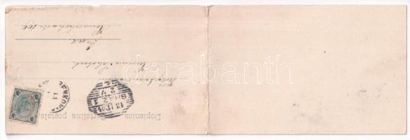 1904 Benkovac, Bencovazzo; 2-részes kihajtható panorámalap. E. de Schönfeld (Zara) kiadása / 2-tiled...