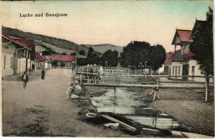 Lacko nad Dunajcem, street view with wooden bridge (r)