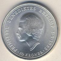 Dánia 1968. 10K Ag "Esküvő-Benedikte hercegnő" T:1