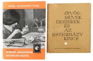 Pallai Sándor: Ötvösség, nemesfémipar, divatékszer készítés. Ipari szakkönyvtár. Bp., 1976, Műszaki Könyvkiadó, 400 p. Harmadik kiadás. Fekete-fehér képekkel illusztrálva. Kiadói kartonált papírkötés, kissé kopott borítóval. + Ötvösművek, ékszerek és az Esterházy kincs. Bp., 1963., Iparművészeti Múzeum. Fekete-fehér fotókkal illusztrált. Kiadói papírkötés.