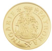 DN "Magyar aranypénzek utánveretben - Báthory Zsigmond dukát" aranyozott Ag emlékérem kaps...