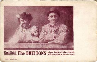 Emlékül. The Brittons néger ének- és tánc-kettős jutalomjátéka július 15-én. Korvin Testvérek kiadása / Circus artists, African American duo (kopott sarkak / worn corners)