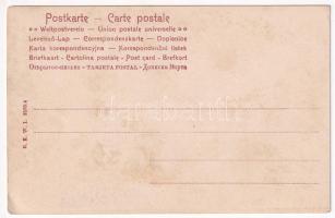 Virgácson repülő Krampusz gyerekekkel / Krampus with children flying on a birch. B.K.W.I. 2530/4. (á...