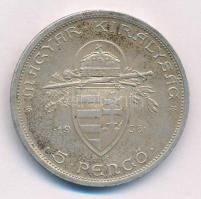 1938. 5P Ag "Szent István" T:1--2 patina Adamo P8.1