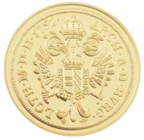 DN "Magyar aranypénzek utánveretben - II. Lipót dukát" aranyozott Ag emlékérem kapszulában...