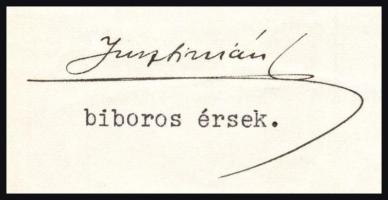 1930 Serédi Jusztinián (1884-1945) bíboros által saját kézzel aláírt érdekes levél Keménfy Kálmán pl...