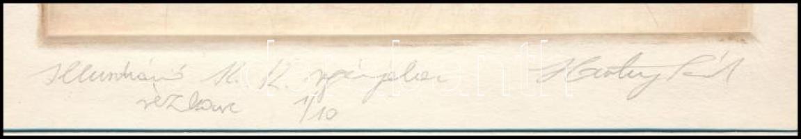 Hartung Sándor (1962- ): Illusztráció K. K. (Kárpáti Kamil) regényéhez. Rézkarc, papír, jelzett, szá...