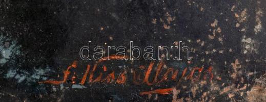 Kiss Alajos (1857-1929): Női portré. Olaj, fémlemez. Jelezve jobbra lent. Kissé sérült. 54x45 cm